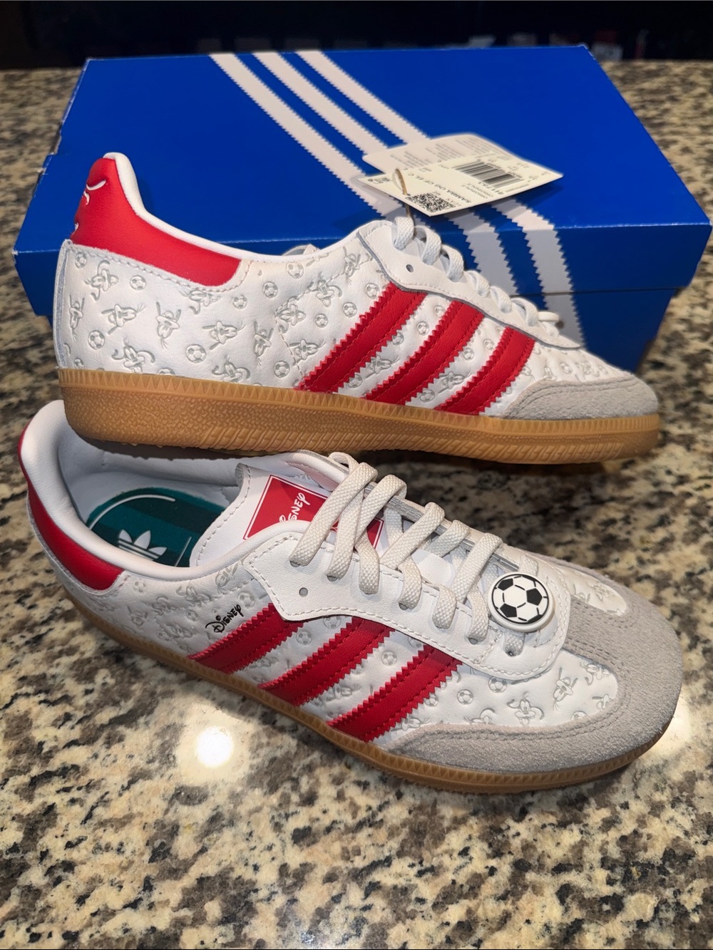 🆕 adidas Kids White & Red Samba x Disney Goofy Collab Low-Top Sneakers 3y NWT🔥❤️